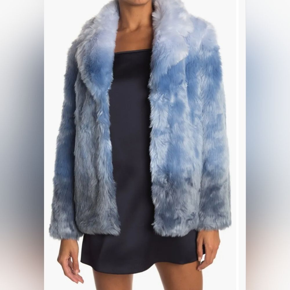 Unreal Fur Icebreaker Ombre Faux Fur Coat  Mob Wife Opulent Boho Hippie Sz S